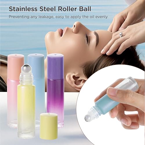 10ml Roller Bottles for Essential Oils & Perfume, 4-Pack Glass