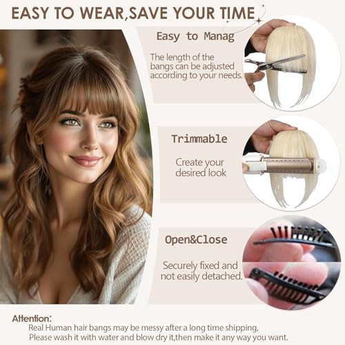 Human Hair Clip-in Bangs with Temples - Black Layered