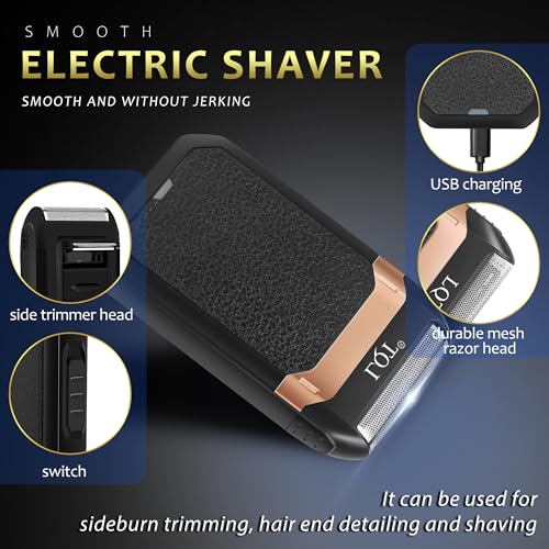 Hair Clippers for Men with LED Display, 4-Piece Cordless Grooming Kit with Hair Clipper, Beard Trimmer, Foil Shaver & Nose Trimmer, Complete Set for Home Barber