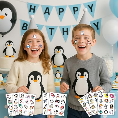 96 Penguin Temporary Tattoos for Kids - Party Favors