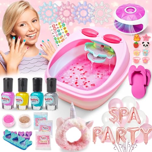 Kids Spa Day Kit for Girls, 42+ Piece Spa Toys with Waterfall Foot Spa, Nail Spa Kit, Pedicure and Manicure Accessories, Perfect Spa Kit for Girls Ages 6 7 8 9 10 11 12, Fun Birthday or Christmas Gift