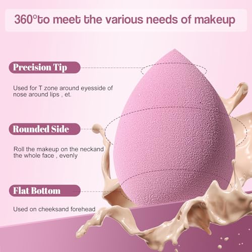 BS-MALL Makeup Sponge Set 14 Piece Non-Latex Beauty Blender with Case