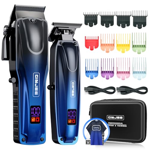 GinJee Professional Hair Clippers for Men - Cordless & Corded Barber Kit