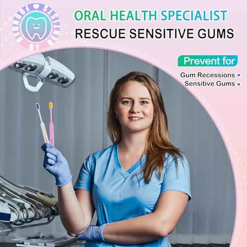 6 Count Ultra-Soft Toothbrush for Sensitive Gums ? 10,000 Extra Gentle Bristles, Manual Toothbrush for Adults, Pregnancy, Braces, Elderly, Gum Care (Dopamine Colors, Individually Wrapped)