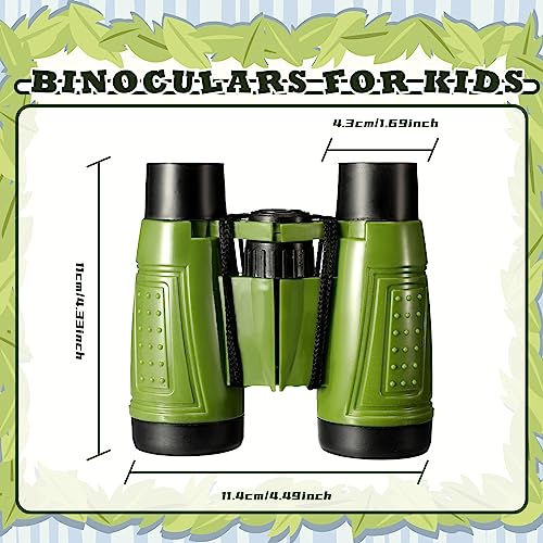 Libima 24 Pcs Binoculars for Kids Educational Compact Kids Binoculars with Neck String Toddler Binoculars for Boys Girls Learning Bird Watching Camping Hiking Travel Safaris Birthday Gifts (Green)