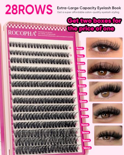60D Wispy Lash Clusters 560Pcs Mixed 9-16mm