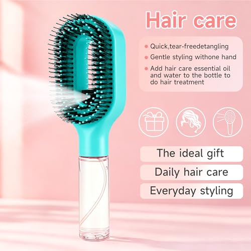 FUNAN 2-in-1 Detangling Hair Brush with Spray Bottle, 50ml