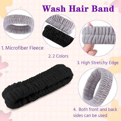Microfiber Spa Headband 2-Pack, Makeup Hair Band
