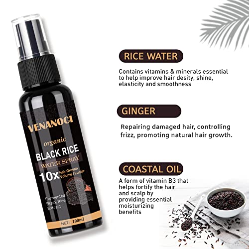 Venanoci Hair Growth Serum, Rice Water Spray for Women & Men Treatment For Hair Loss, Damaged Dry Hair, Hair Regrowth for Thicker Longer Fuller Hair with Castor oil Ginger