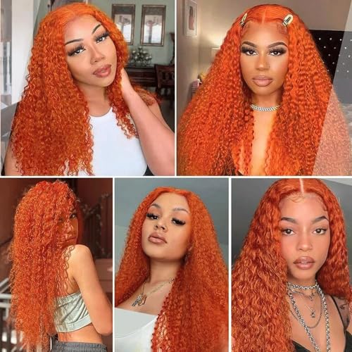 Fridnae Ginger Curly Wave Human Hair Bundles 18-22 Inch - Model #350JC