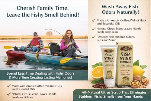 DockTime Fish Stink Remover - Citrus Exfoliating Hand Scrub for Anglers