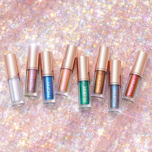 PHOFAY 8-Piece Liquid Glitter Eyeliner Set - Waterproof