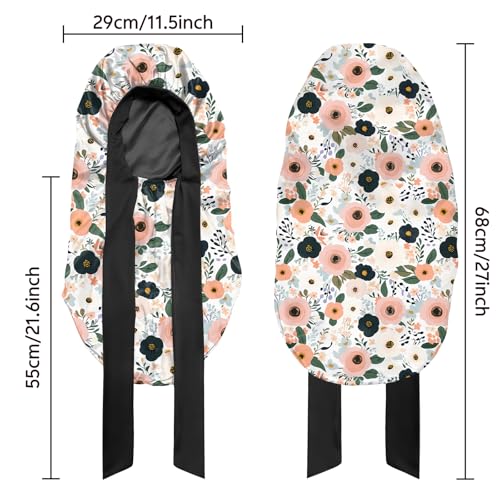 Long Satin Hair Braid Bonnet for Sleeping - Double Layer Design
