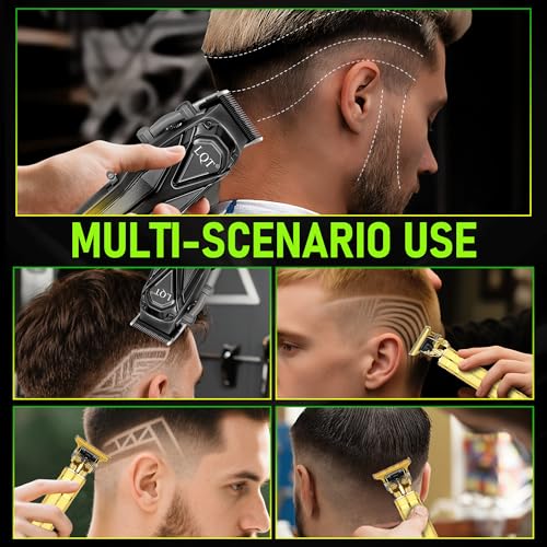 Professional Hair Clippers for Men, Cordless Beard Trimmer Set, Barber-Grade Tool with USB Charging, Lightweight & Low Noise for Home Use