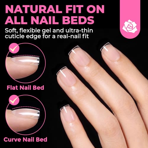 UNA GELLA Extra Short Sharp Square Nail Tips, 504Pcs – Pre-Shaped False Nails