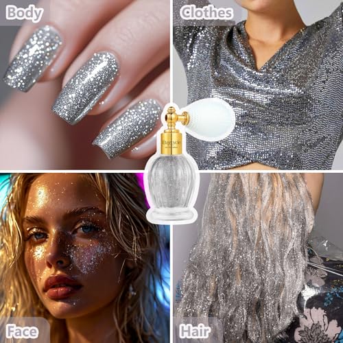Etercycle Silver Body Glitter Spray - Face & Hair Shimmer