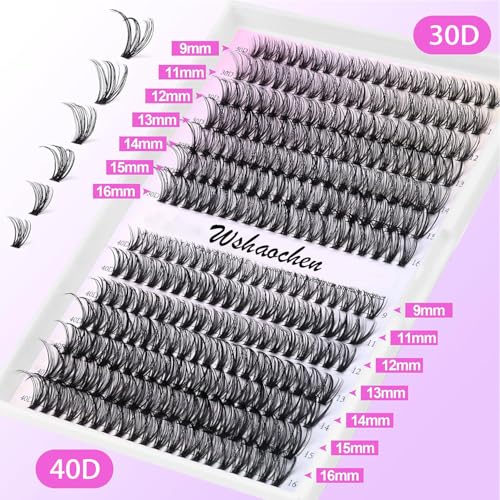 Lash Extension Kit DIY 280pcs Lash Clusters Eyelash Extension Kit, Lash Bond and Seal Lash Tweezers for Self Use 9-16mm Mix£¬30D 40D Curl Individual Lashes Kit (30D&40D-0.07D-9-16MIX KIT)