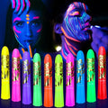 Glow in the Dark Face Paint Pen Set - 10 Colors UV Black Light