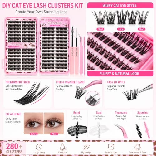 Lash Clusters Kit 10-16mm Natural DIY Eyelash Extensions 300pcs