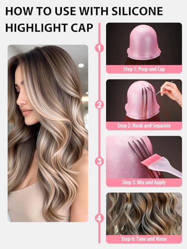 YOOVR 12-Piece Hair Highlighting Kit with Brush, Bowl & Cap