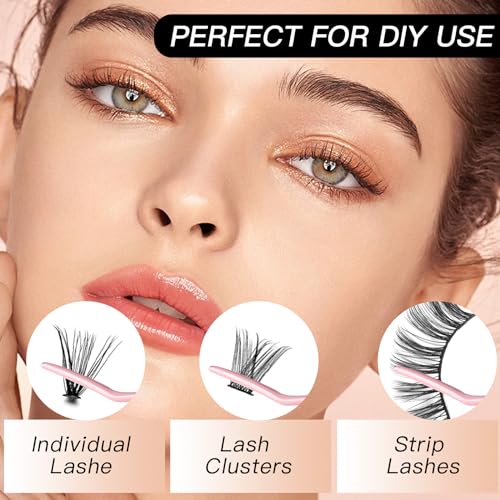 EYEBERLY Individual Lashes Extension,280Pcs 30D Lash Cluster Wispy, C curl Cluster Eyelash Extensions Large Tray Mixed Faux Mink DIY Lash Extensions (30D-0.07C-9-18mm)