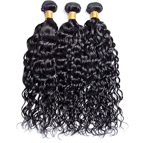 Water Wave Human Hair Bundles 14 16 18 inch #1B