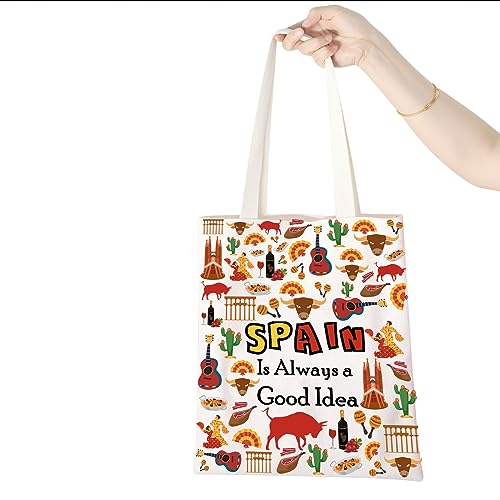 WCGXKO Spain Lover Gift Trip To Spain Gift Spain Is Always A Good Idea Zipper Pouch Cosmetic Bag (SPAIN tote)