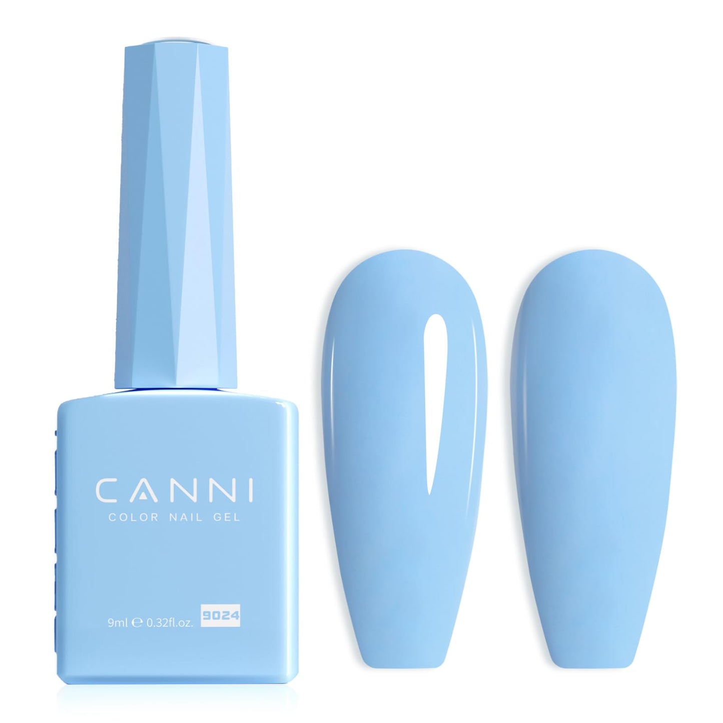 CANNI Baby Blue Gel Nail Polish, 1Pcs Light Blue Gel Polish Pastel Blue Color Nail Polish Gel High Gloss Soak Off U V Gel Nail French Nail Manicure Salon DIY