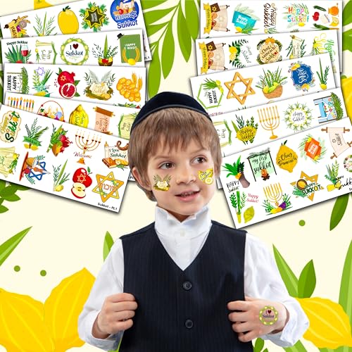 100 PCS Sukkot Temporary Tattoos for Kids Party Favors