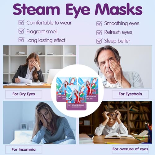 60 Pcs Self-Heating Steam Eye Masks - Disposable Warm Compress