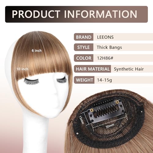 LEEONS Clip-In Bangs Hair Piece | Synthetic Hairpiece