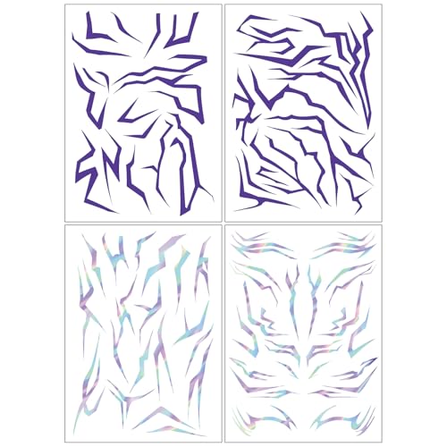 Purple Ombre Temporary Tattoos – 4 Pack Waterproof Body Art