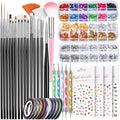 Teenitor Nail Art Kit with Brushes Rhinestones Foil & Stickers for Manicure