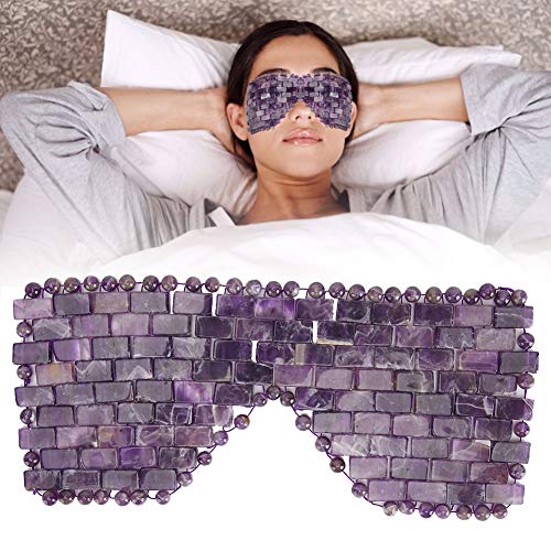 Jade Eye Mask, Jade Stones Cooling Sleeping Eye Mask, Cold Eye Covers for Relief Eye Fatigue (Amethyst)