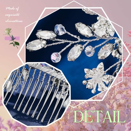 Silver Rhinestone Bridal Hair Comb | Wedding Headpiece