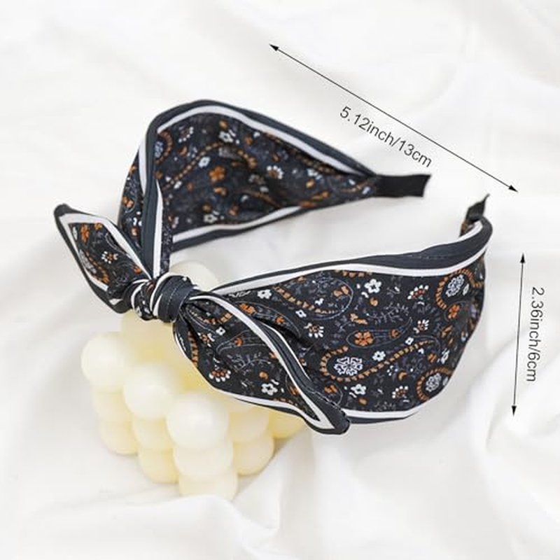 Boho Floral Knotted Headbands for Women, 3-Pack Non-Slip