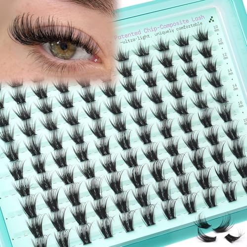 Wispy Lash Clusters 10-20mm Eyelash Clusters Natural Mascara-Look False Eyelashes Extensions Volume Individual Lashes D Curly Long DIY Cluster Eyelash Extensions by TOOCHUNAG