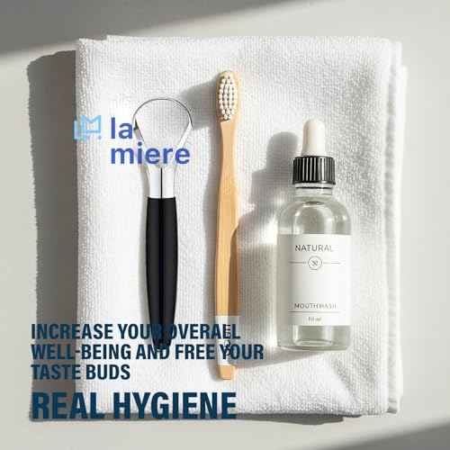LA MIERE Tongue Scraper (2 Pack), 100% Stainless Steel, Easy to Use Tongue Scra per for Adults, Tongue Cleaner for Oral Care & Hygiene, Black