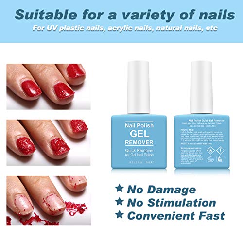 Magic Gel Nail Polish Remover Set (2 Pack) with Cuticle Pusher & Scraper