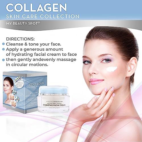 Active Day & Night Hydrating Facial Anti-Aging Cream – Non-Greasy, Fast Absorbing – Anti-Wrinkle, Hydrates, Smooths, Regenerates and Strengthens (Collagen)