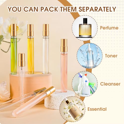 Mini Glass Spray Bottle 50pcs 10ml Clear Spray Bottle Empty, Fine Mist Refillable Mini Perfume Spray Bottle, Perfume Atomizer, Travel Spray Bottle For Hair, Small Empty Sample Containers Portable