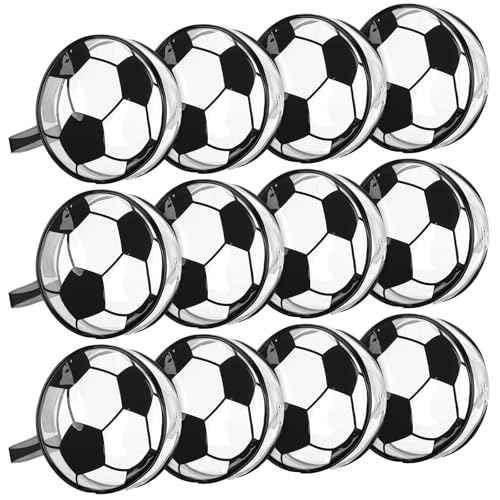 Reginary 12 Pcs Soccer Cosmetic Snack Bag Goodies Gifts Accessories for Makeup Bags Soccer Clear PVC Cheer Case Toiletry Zipper Pouch Waterproof Travel Handbag Purses Organizer for Team Gift