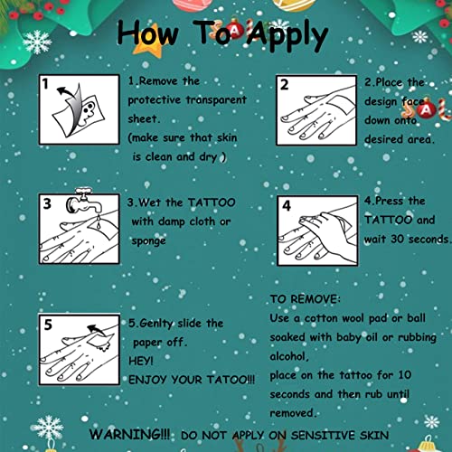 148 PCS Christmas Temporary Tattoos for Kids - Xmas Individual Tattoos for Kids Christmas Party Favors, Stocking Stuffer, Christmas Eve Gift