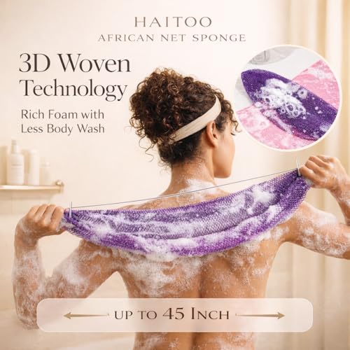 African Net Sponge Exfoliating Washcloth 3 Pack - 46 Inch