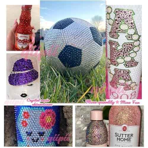 Champagne Gold Crystal Resin Rhinestones w B7000 Jewelry Glue for Bedazzling Crafting 3mm-6mm Flatback Stones Diamonds Crystals Gems Charms for Nails Face Eyes Makeup Tumblers Bottles Crafts