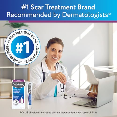 ScarAway Silicone Scar Gel 0.35oz - Hypertrophic & Keloid Scar Treatment, Water-Resistant, Pack of 1