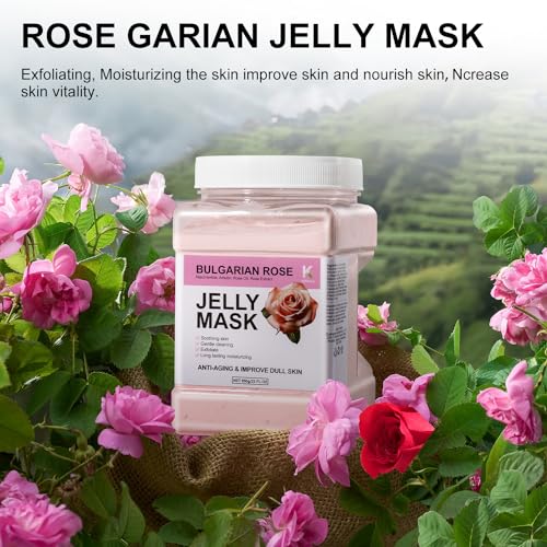 Bulgarian Rose Jelly Masks For Facials Professional, Rose Masks Powder Facial Mask, Hydrojelly Jelly Gel Face Mask For Peel Off, Smooth & Hydrating Mask for Face Skin Care Of Home Spa