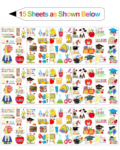Class of 2026 Preschool Graduation Temporary Tattoos, 144 Pieces