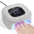 UV Nail Lamp, UV Light for Gel Nails, 48W Plug-in Mini Diamond Nail Lamp Nail Dryer with Touch Control Auto Sensor and 3 Timer Settings Nail Light Curing Lamp, Home (White Diamond)