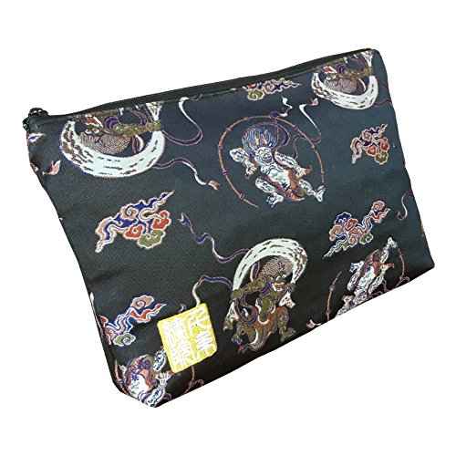 Brocade zipper pouch, lined with Nishijin brocade, size M.